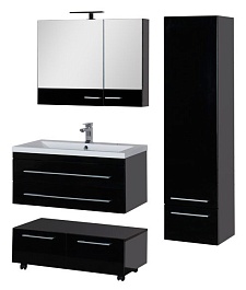 Aquanet Тумба с раковиной "Нота 90" черная (171491) – фотография-4