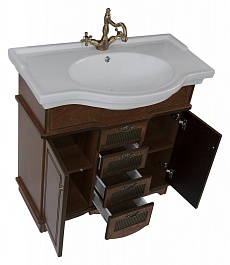 Aquanet Тумба с раковиной "Луис 90" темный орех (176503) – фотография-4