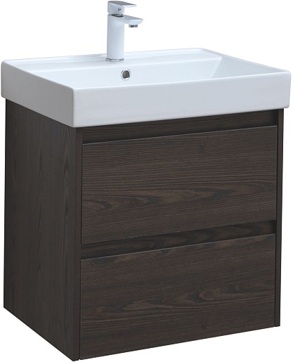 Aquanet Тумба под раковину Nova Lite 60 подвесная дуб черный – фото-1