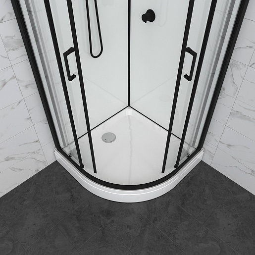 Triton Душевая кабина Прайм-Блэк-Вельвет 90x90 А без крыши – фотография-6