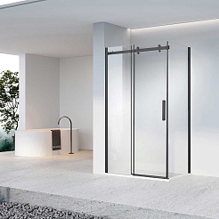 Vincea Душевой уголок Como-N 140x90 VSR-4CN9014CLB профиль черный стекло прозрачное – фотография-3