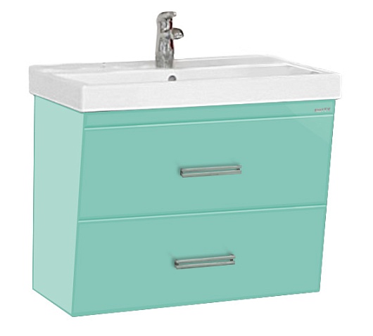 Misty Тумба для умывальника Джулия 75 QVATRO конус салатовая – фото, картинка, фотография-1