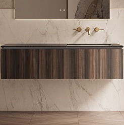 Vincea Тумба под раковину Luxe 140 подвесная натуральный орех – фотография-6