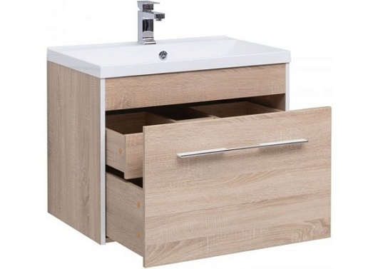 Aquanet Тумба с раковиной Августа 75 дуб сонома – фотография-4