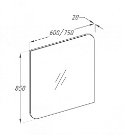  Зеркало для ванной Гранда 75 белый – фотография-3
