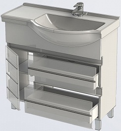 Aquanet Тумба с раковиной "Доминика 90" R белая – фотография-4