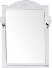 ASB-Woodline Зеркало Салерно 65 белый/патина серебро – фотография-1