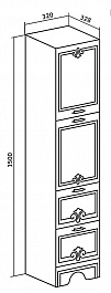 Runo Пенал для ванной Кантри 32 R – фотография-2