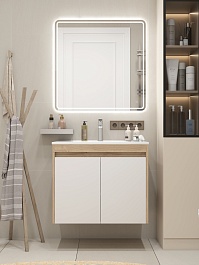 Teymi Тумба с раковиной Netta 75 подвесная дуб/белый – фотография-10