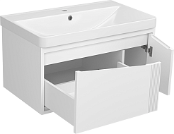 Brevita Мебель для ванной Cascade 80 подвесная белая – фотография-8