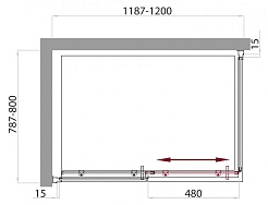 BelBagno Душевой уголок Uno 120/80 UNO-AH-1-120/80-P-Cr стекло текстурное – фотография-3