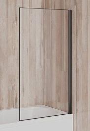 Paini Шторка на ванну Screen 70 Paini-ScreenWT70C неподвижная, прозрачное, профиль черный – фотография-1