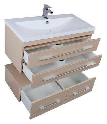 Aquanet Тумба с раковиной Нота 100 светлый дуб (171497) – картинка-5