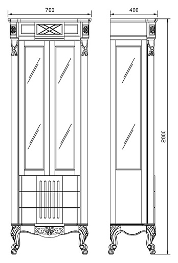 Demax Пенал для ванной "Луизиана" blanco – картинка-5