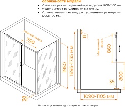RGW Душевой уголок Passage PA-74B (PA-14B + Z-050-2B) 170x110 профиль черный стекло прозрачное – фотография-3