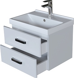 Mixline Тумба под раковину Стив 60 подвесная белая – фотография-3