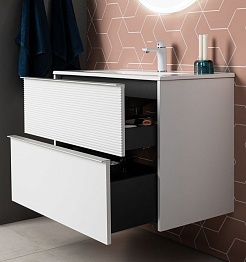 Aquanet Тумба с раковиной Вита 80 Flat подвесная белая матовая – фотография-6