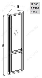 Opadiris Шкаф-пенал для ванной "Клио 37" L угловой, белый – фотография-2