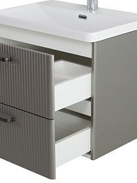 BelBagno Тумба с раковиной Due 60 подвесная Сатин ручки Матовый тёмный никель – фотография-8