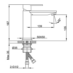 Frap Смеситель для раковины H202 F10202-6 черный – фотография-2