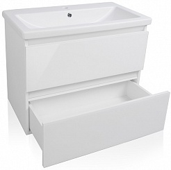 Style Line Мебель для ванной Даймонд 80 Люкс белая, PLUS подвесная – фотография-4