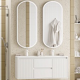 Brevita Мебель для ванной с двойной раковиной Wine 120 подвесная белая