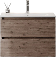 Teymi Тумба с раковиной Laina 70 подвесная дуб темный