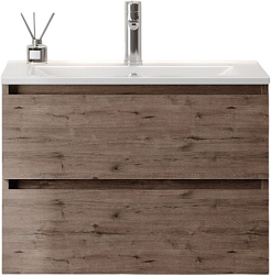 Teymi Тумба с раковиной Laina 70 подвесная дуб темный – фотография-1