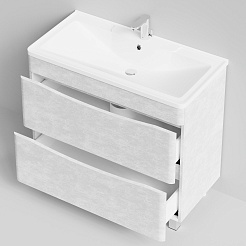 Водолей Тумба с раковиной Адель 90 белый камень – фотография-5