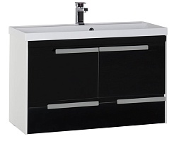 Aquanet Тумба с раковиной "Тиволи 100" черный – фотография-1