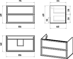 Brevita Тумба под раковину Verde 80 подвесная зеленая – фотография-7