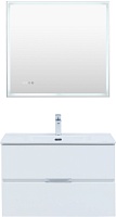 Aquanet Мебель для ванной Алвита New 80 Flat подвесная белая матовая
