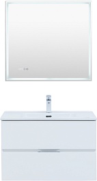 Aquanet Мебель для ванной Алвита New 80 Flat подвесная белая матовая – фотография-1