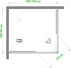 Royal Bath Душевой уголок 100/90 HPD RB9100HPD-T-CH – фотография-4
