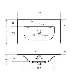 BelBagno Тумба с раковиной Kraft 39-70 подвесная Бежевый матовый с раковиной BB-8099-3-70 – фотография-3