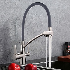 Gappo Смеситель для кухни G4398 сатин/серый – фотография-2