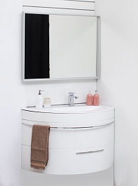 De Aqua Мебель для ванной Эскалада 100 R, зеркало Алюминиум	 – фотография-3