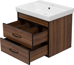 Misty Тумба под раковину Кедр 60 подвесная орех/черная – фотография-4