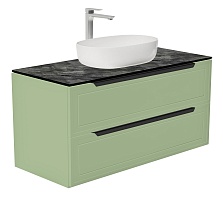 Зов Тумба с раковиной Севилья 100 подвесная фисташковая/столешница куритиба