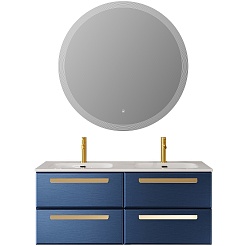 Cezares Тумба с раковиной Eco Cer-N 120 с 4 ящиками sapfiro CZR-8073-120-2 ручки сатиновое золото – фотография-8