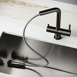 Sancos Смеситель для кухни Spin вороненая сталь SC4015GG – фотография-3