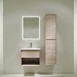 Sancos Тумба с раковиной Marmi 1.0 60 дуб галифакс натуральный раковина Grace 60 CN7011 – фотография-3