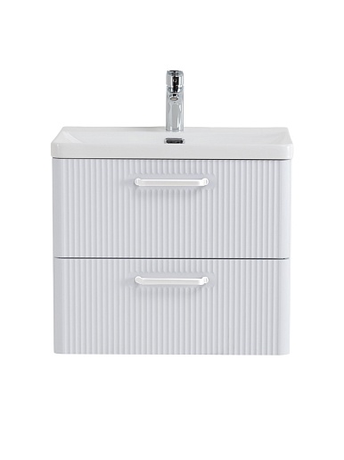 BelBagno Тумба с раковиной Due 60 подвесная Bianco Lucido ручки Белые – фотография-2