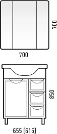 Corozo Мебель для ванной Монро 65 – фотография-10
