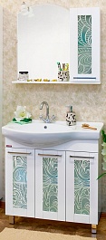 Sanflor Мебель для ванной Валлетта 80 R зеркальный узор – фотография-1