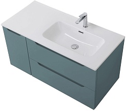 BelBagno Мебель для ванной Etna 100 R подвесная голубая матовая – фотография-6