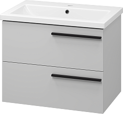 Misty Тумба под раковину Ненси 70 подвесная серая матовая – фотография-2