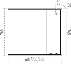 Misty Мебель для ванной Атлантик 80 R 2 ящика подвесная серый камень – фотография-13