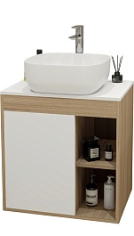 Teymi Тумба с раковиной Nura 60 дуб эврика/белый матовый T60527 раковина T50203 – фотография-1