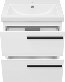 Misty Тумба с раковиной Ненси 60 подвесная белая матовая – фотография-3